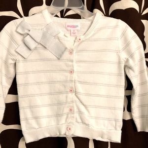 White and Silver Carter’s Button-Up Cardigan